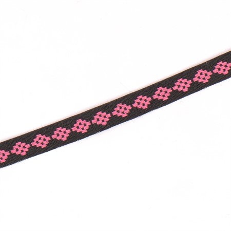Band SRA 074 svart/rosa 1.5cm