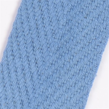 jeansblå 35mm vävt textilband i bomull på hel rulle