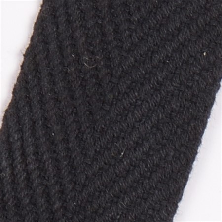 svart 35mm vävt textilband i bomull på hel rulle