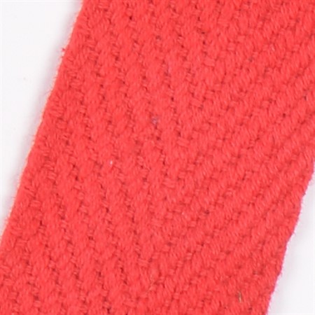 röd 35mm vävt textilband i bomull på hel rulle