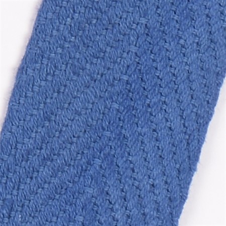 blå 35mm vävt textilband i bomull på hel rulle