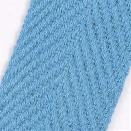 himmelsblå 35mm vävt textilband i bomull på hel rulle